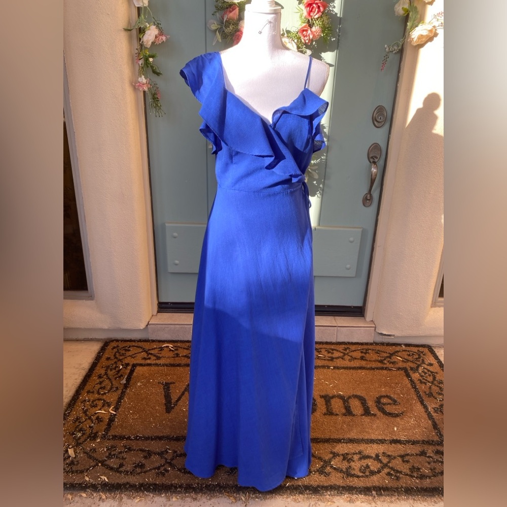 Linen Blend Sugar + Lips Royal Blue Dress